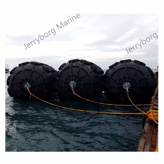 ISO17357 Pneumatic Rubber Fender Net Type Yokohama Rubber Fender Inflatable